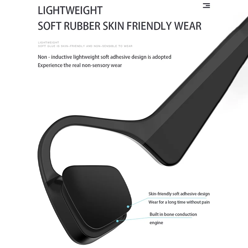 Bluetooth 5 0 Hi Tech Wireless Headphones Bone Conduction Earphone Outdoor Sport Headset With Microphone Handsfree Headsets