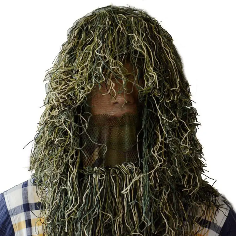 Охотничья маска на все лицо Тип Травы Ghillie капюшон Камуфляж дышащий Регулируемый легкий вуаль капюшон крышка с обертыванием Ropez