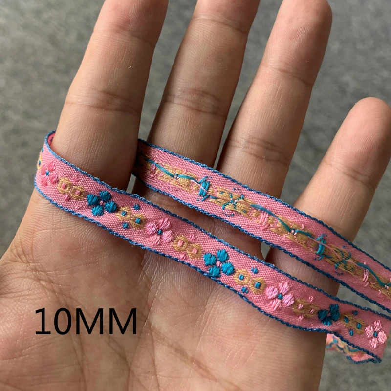 Ribbon Decoration Ribbon Supplies 3YARD 3/8 INCH 9-11MM Ethnic Embroidered Jacquard Ribbons Trim DIY For Decoration Handcraft Apparel Sewing Headwear