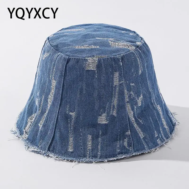 

Bucket Hat Women Autumn Style Denim Cloth Fisherman Hats For Women Men Unisex Korean Flat Top Fashion Hip Hop Caps Gorros