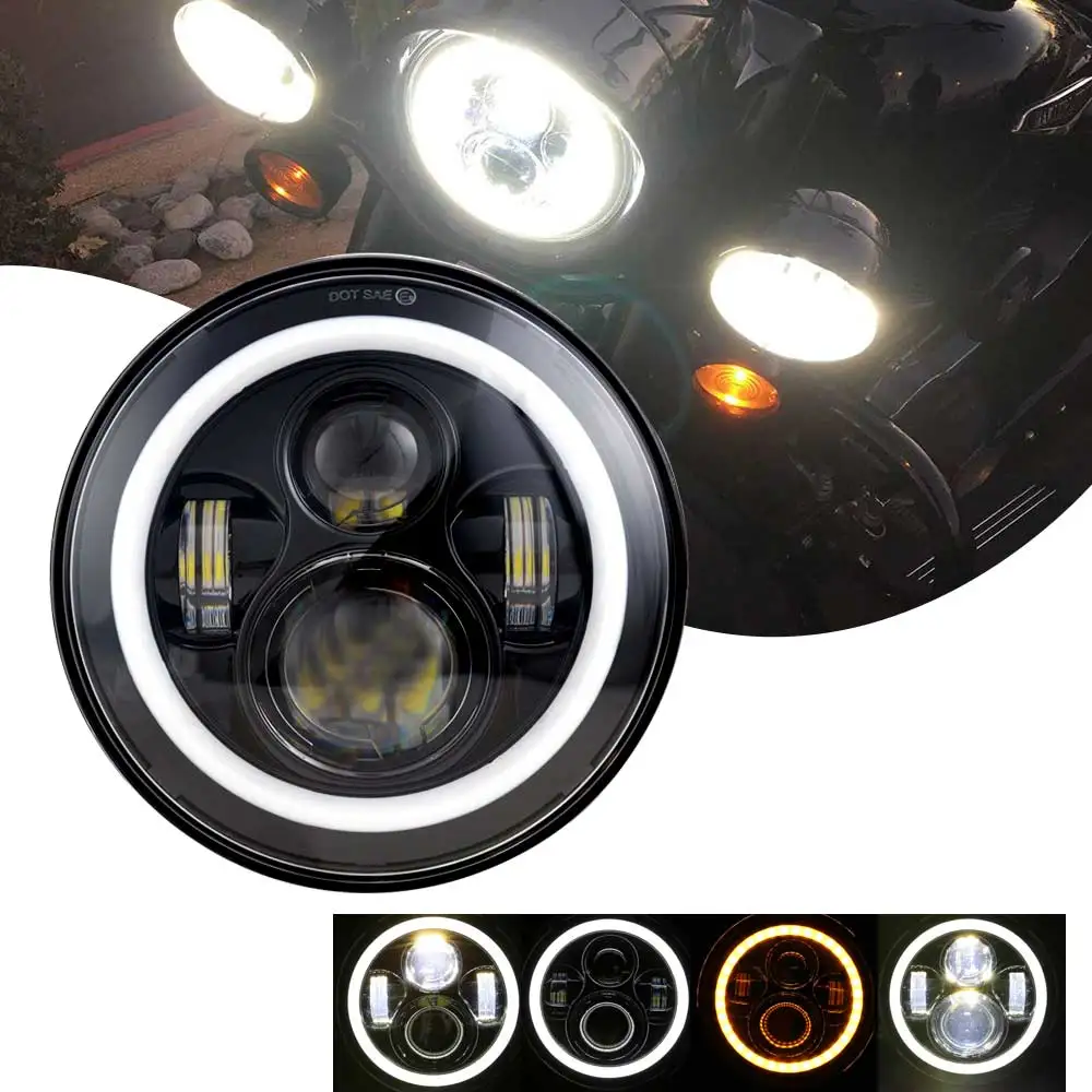" круглый светодиодный прожектор для 2012- Harley FLD, для Davidson Touring Rod FatBoy Heritage Softail Slim Deluxe