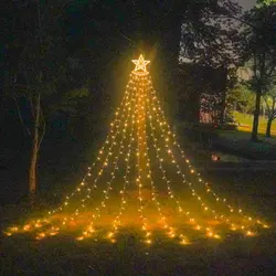 LED Christmas Garland Wedding Party Garden Decor Outdoor Holiday Light EU US Plug Solar String Lights IP65 Waterproof Fairy Lamp