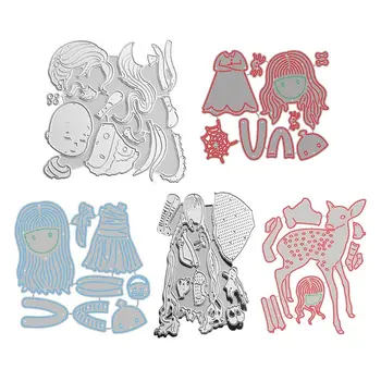 

Girl Animal Metal Cutting Dies Stencil Scrapbooking DIY Album Stamp Paper Card 95AA
