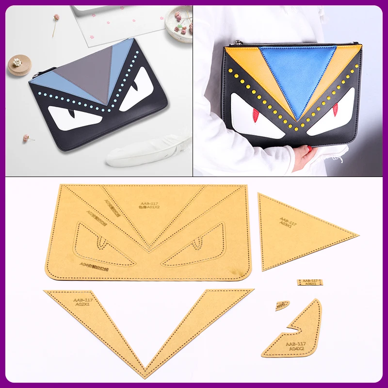1 set Little monster hand bag drawing DIY plate design and manufacture template kraft paper mold | Дом и сад
