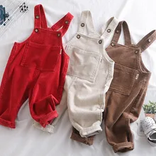 Рост 80-100 см, новинка года, Осенний вельветовый комбинезон для маленьких мальчиков, боди для маленьких девочек, комбинезон для маленьких девочек, детские штаны