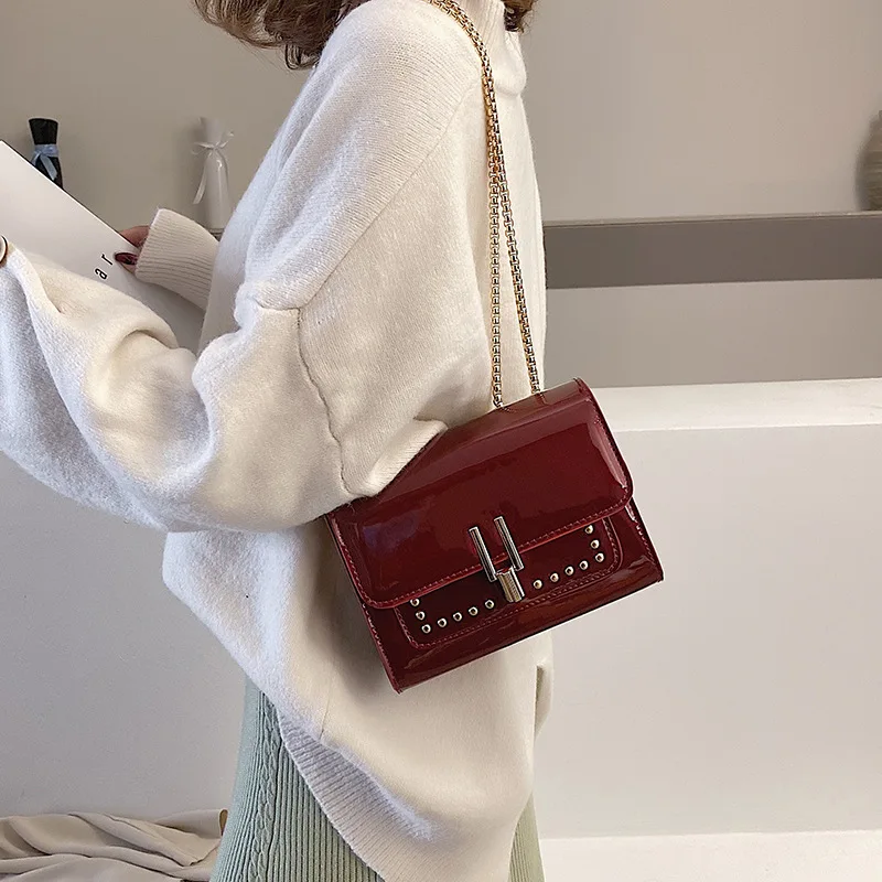 

20 New Style Paint Square Sling Bag Fashion Man-made Diamond WOMEN'S Bag Casual Shoulder Bag Women's Versatile Oblique WOMEN'S B