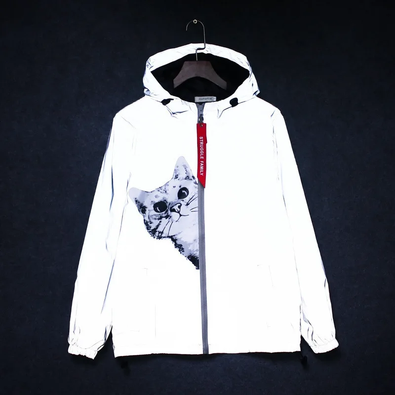 men's coats & jackets New Men's Spring Men /Women Fashion Windbreaker Reflective Jacket Casual Hip Hop Hooded Coat Streetwear Harajuku Jackets 5XL jackets