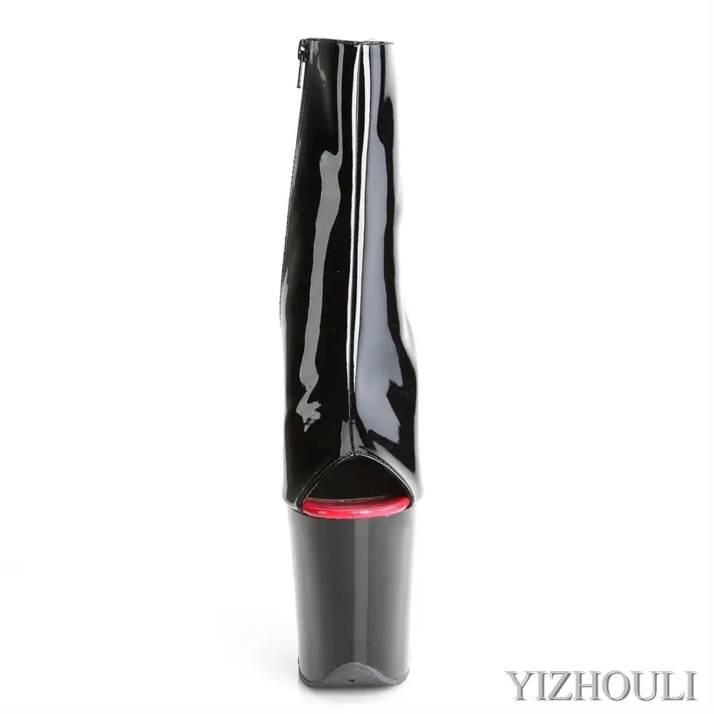 Sexy 8 inch stiletto ankle boots, crossed lacing soles, 20 cm heels for model nightclub performance, pole dancing shoes