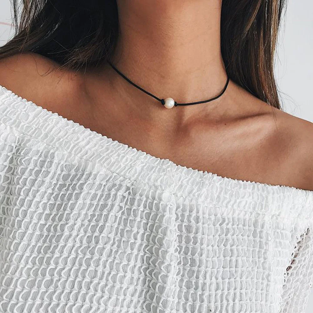 KINFOLK Fashion Necklaces 2019 Korean Style Rope Chain Pearl Necklace for Women Simple Neck Chains Collars Gifts | Украшения и
