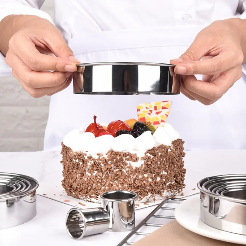 

14 Pcs/set Cake Ring Mold Stainless Steel Round Circle Cookie Mousse Mini Cake Ring Cake Gum Paste Mould DIY Wedding Cake Tools