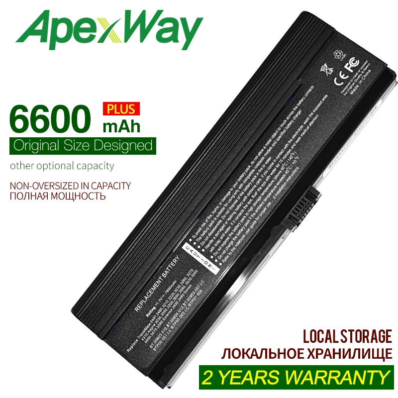 ApexWay 6600 мАч для acer Aspire 3030 3054 3200 3600 3602 3603 3608 3682 3683 3684 5030 5051 5052 5053 5500 5501 5502 5503 5