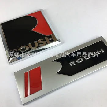 

ROUSH Racing Decal Sticker Emblem Logo 3D Metal Badge Auto Side fender Trunk Decals for Ford Mustang Whit