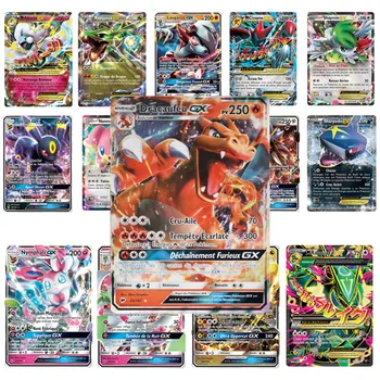 

TOMY 100 Pcs French Version Pokemon GX Shining MEGA Cards Game Battle Carte Trading Cards Game Children Toy