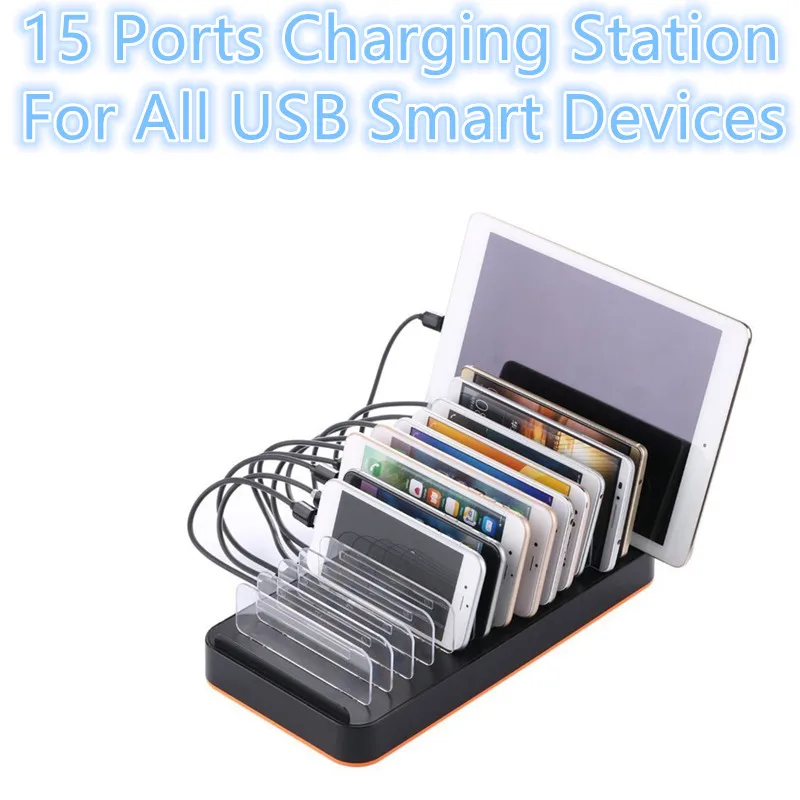 15-Порты и разъёмы USB кабель для мобильного телефона планшета Smart Стенд Подставка для зарядки 5V 20A 100 Вт высокой мощности Мощность мульти-Зарядное устройство паяльная станция