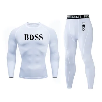 

Men's compression running jogging suit sports suit long T-shirt and trousers sports tights 2 pieces / set new