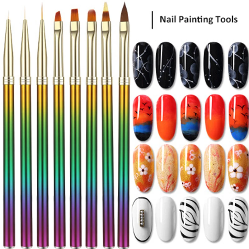 

Gradient Nail Dotting Painting Drawing Pen Nail Art Brush Gel Polish Brushes Tools Gel Painting Pen Professional DIY Nail Tools