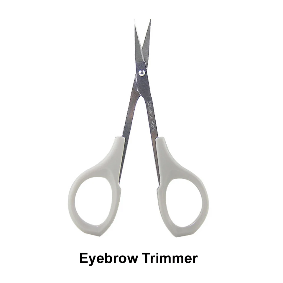 1PC Eyebrow Scissors Razor Trimmer Blades Stainless Steel Eyelash Straight Elbow Trimmer Shaver Scissors Nose Hair Clipper 4