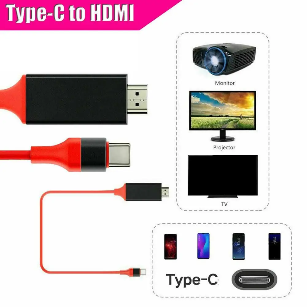 4K MHL Тип C к HDMI Av ТВ кабель адаптер для samsung Note 10/9/8/S10/S9/S8 плюс портативный тип C к HDMI кабель адаптер