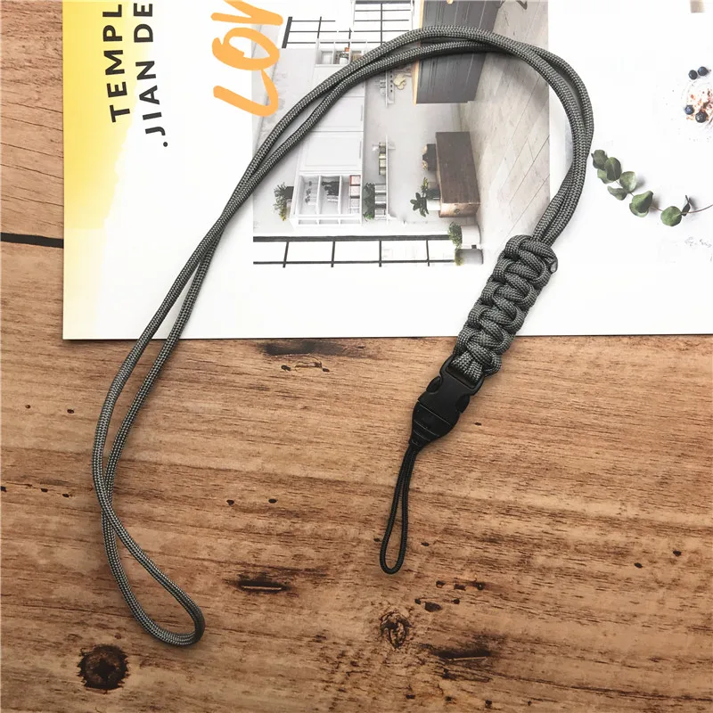 Rugged Paracord Lanyard Necklace and Keychain with Wrist Strap
