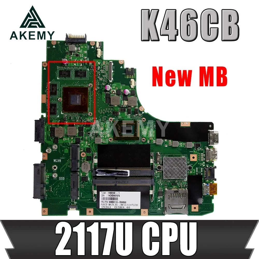 Материнская плата для ноутбука Akemy K46CB MAIN_BD._ 2117U GT740M (V2G) ASUS K46CM K46C S46C A46C 90NB0110-R00050 |