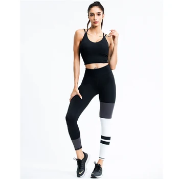 

Women's Two-piece Yoga Suit High-elastic Quick-drying Sports Suit Beauty Back Color Matching Running Training Suit
