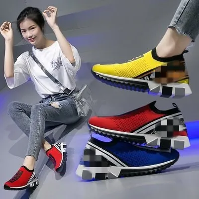 2020 New Spring summer Lightweight Breathable Fly Fabric Casual Women's Shoes Elastic Foot Running Women Large Size | Обувь
