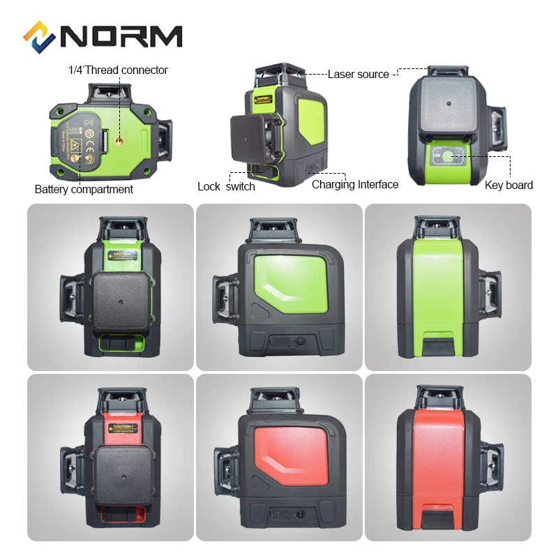 Norm 12 линий лазерный уровень 3D автоматический самонивелирующийся лазерный уровень с батареей
