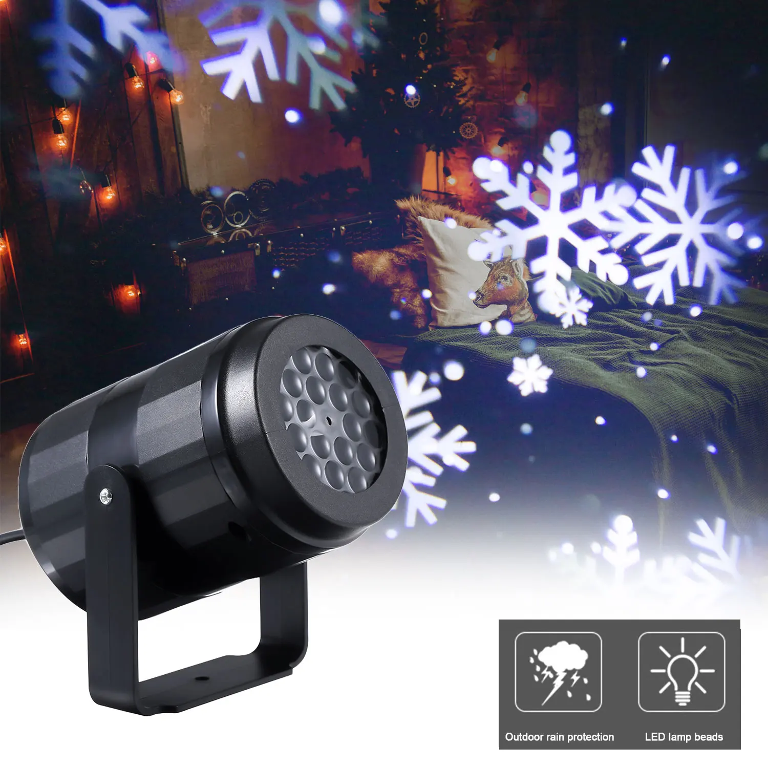 Рождественский лазерный проектор анимационный эффект IP65 Крытый открытый фестиваль Рождественское украшение проектор Снежинка лазерный светильник