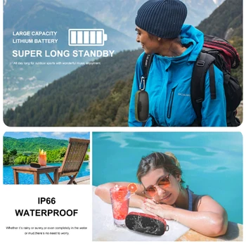 

Bluetooth 5.0 Speaker Waterproof IP66 Noise Reduction Subwoofer With Mic Portable True Wireless Stereo Camouflage