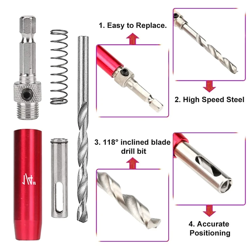 best woodworking bench 203F 8PCS Self-centering Hinge Hole Opener, Hinge Drill Bits Tapper with Wrench for Doors, Cabinets, Windows Woodworking wood pellet maker