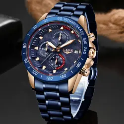 LIGE для мужчин s часы лучший бренд класса люкс Военная мода часы кварцевые часы для мужчин Спорт хронограф Relogio Masculino дропшиппинг + коробка