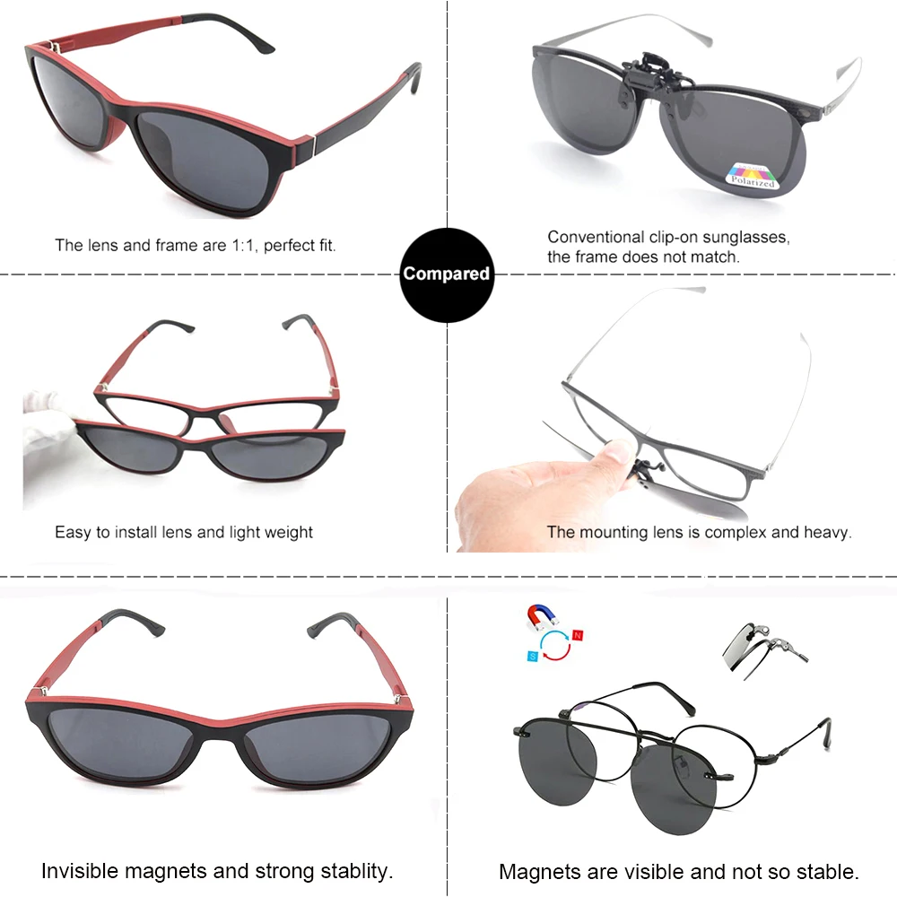 IENJOY солнцезащитные очки UV 400 очки поляризованные солнцезащитные очки магнитные солнцезащитные очки на застежке очки TR Рамка красные солнцезащитные очки для женщин