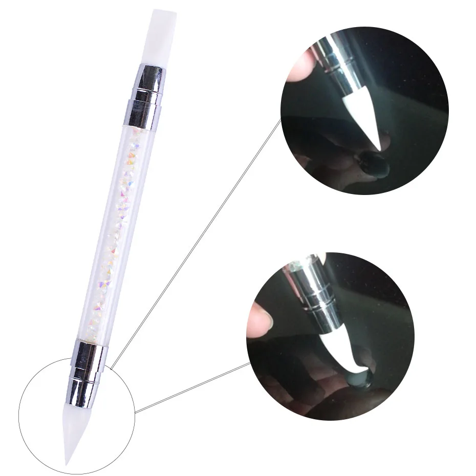 1pcs Nail Art Silicone Sculpture Dotting Pen