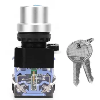 

10 Pcs BEM38-11Y/21 2 Position 22mm Key Switch 1 NO 1 NC Circuit Control Switch High Quality