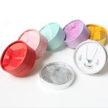 

8.5*8.5*3.5CM paper Ring Earrings necklace set Packing Gift Box Jewelry Boxes Packaging