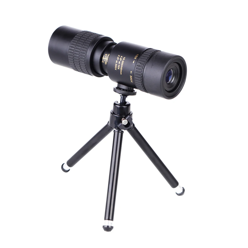 10-300X40mm BAK4 Prism Monocular Telescope Spotting Scope with Smartphone Holder and Tripod for Adults Bird Watching Camping | Инструменты