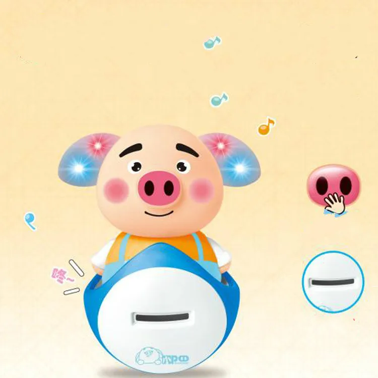 

Toy Gift Piggy Butumbler Toy Gum Lighting Music Piggy Bank New Year gift nordic toys play money