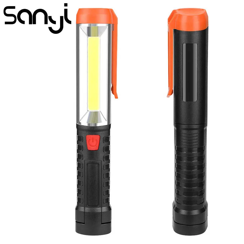 

SANYI 1 Mode Flashlight Lighting COB LED Portable Torch by 3*AA Battery Camping Working Lamp