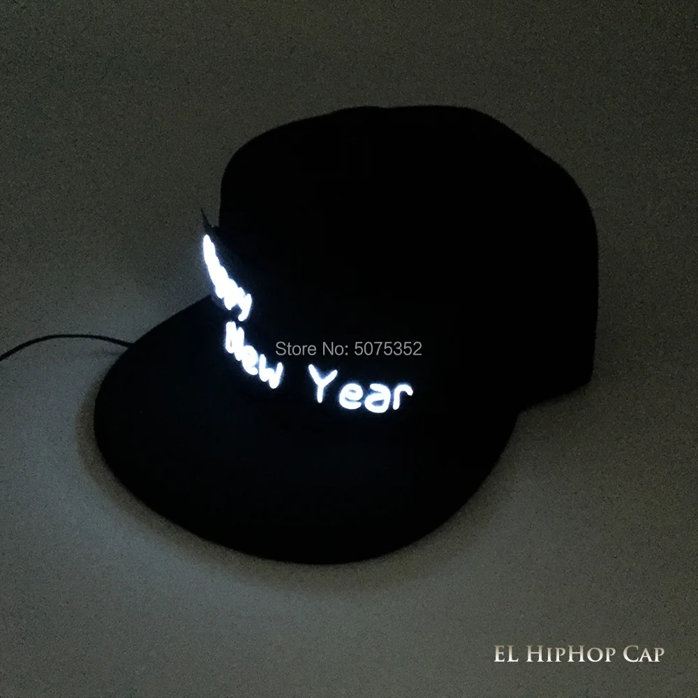 С новогодней подсветкой, шапка s, хип-хоп, шапка EL Wire Snapback, Рождественский головной убор с подсветкой для взрослых мужчин и женщин
