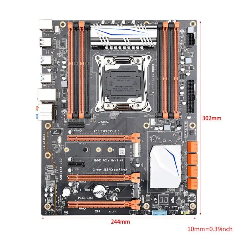 X99 Lga 2011-V3 материнская плата 4-канальный Ddr3 256G Ram, M.2 Ssd, Sata3.0, Usb3.0, Pcie 16X для Intel I7 E5-V3 2678 2669 2649 83XB