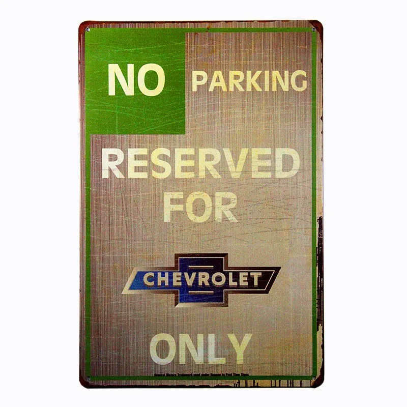 

Vintage style No Parking RESERVED FOR Chevy Only Metal Sign Street warning