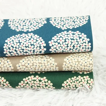 

Half Yard Thicken Cotton Fabric With Round Ball Flower Print Handmade DIY Bag Table Cloth Material 100% Cotton CR-571