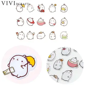 

45 Sheets Cute Molang Mini Decorative Stickers Scrapbooking Stick Label Supply Album Student Decor Stickers Diary Molang Di M3V2