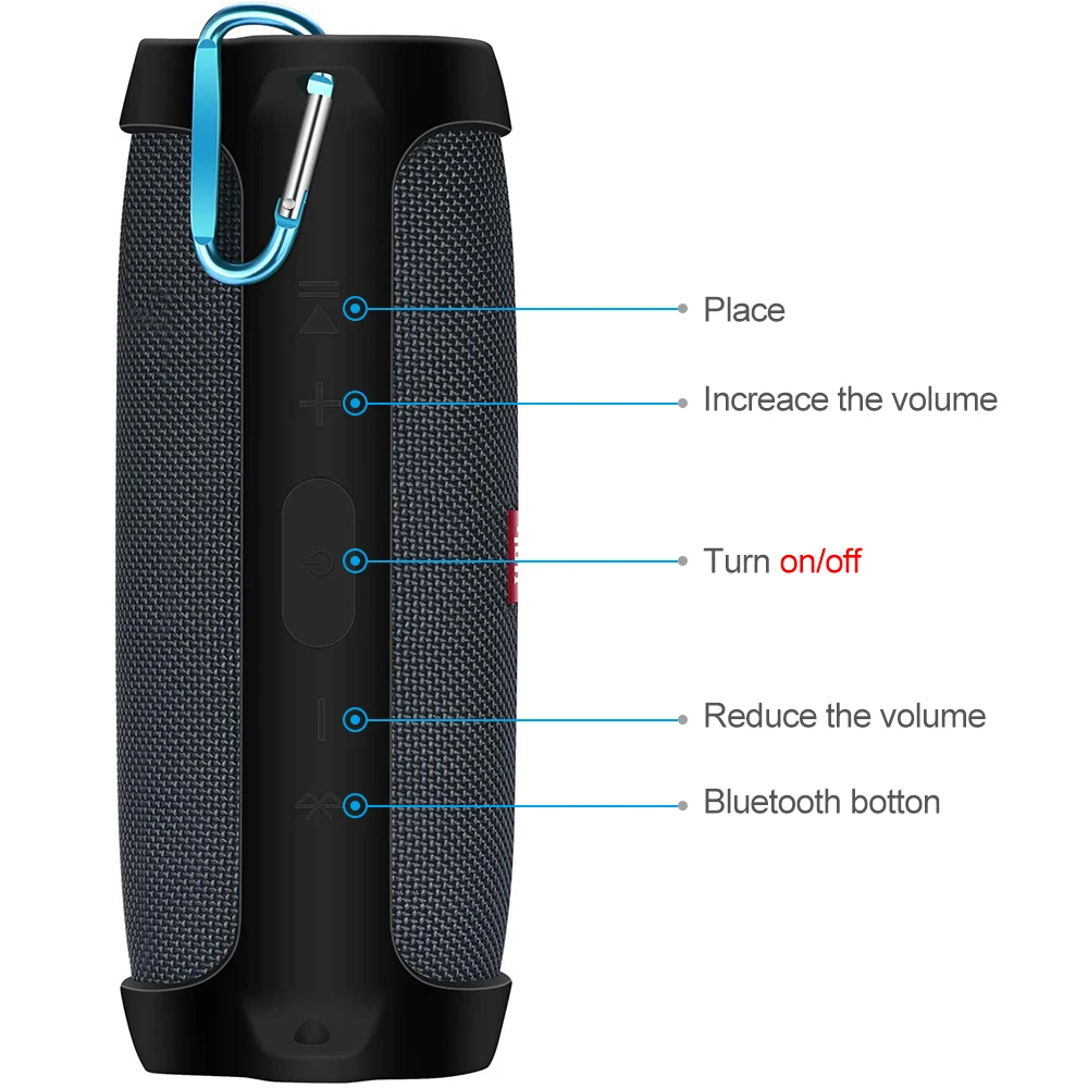 ZOPRORE Custodia in silicone per altoparlante Bluetooth JBL Charge 5, protezione da viaggio con tracolla e moschettone  44