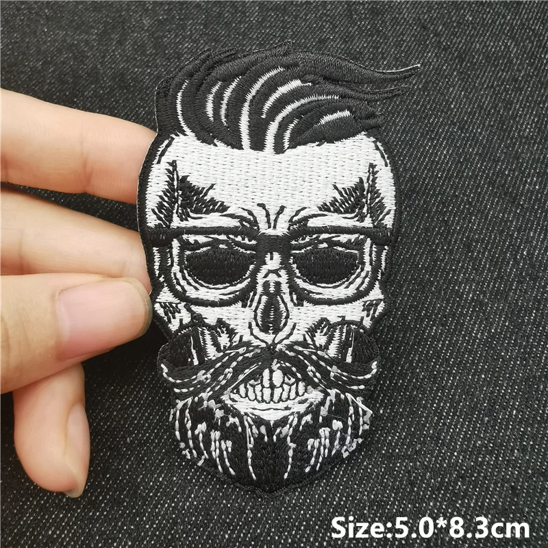 Schädel Herz Patches Für Kleidung USA Anime Nähen Abzeichen Geist Poker Applique Aufkleber Punk Hippie Bestickt Patch auf Kleidung – Detail 22