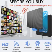 HDTV цифровая антенна 4K 1080P 120 Миля Диапазон углеродного волокна усилитель сигнала OC