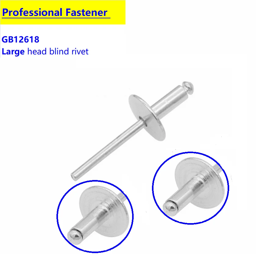 4.0mm x 10mm Blind Stainless Stem 50PK Pop Rivets Dome Open stainless Body