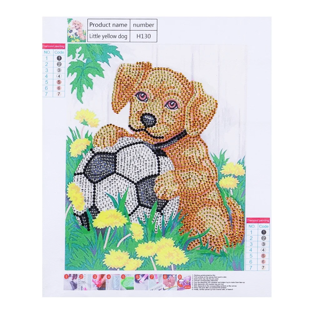 Part square diamond painting, diamond embroidery colorful animal dog football cross stitch diamond, diamond mosaic, room decor