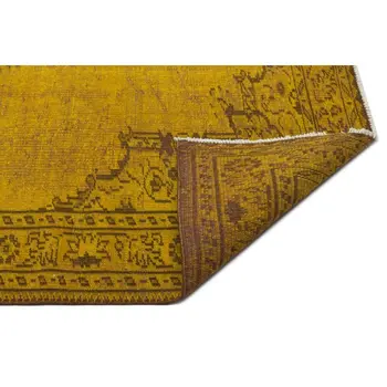 

Handmade Yellow Vintage Overdyed Turkish Area Rug 163x272 Cm-5'4''X8'11''