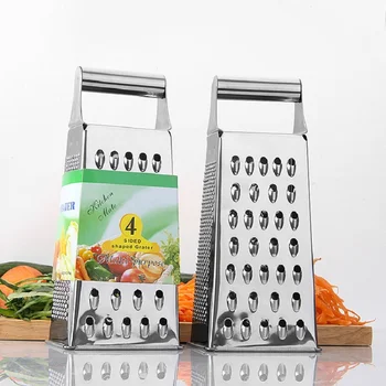 

4-sided Stainless Steel Grater Manual Rotary Vegetable Cutter Potato Shredded Machine Garlic Ginger Grinder Kitchen Cooking Tool